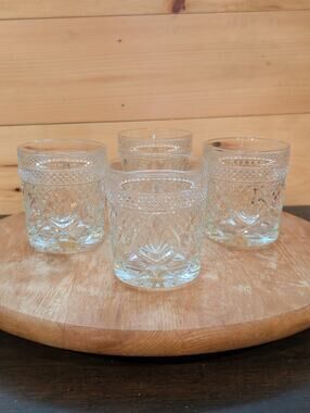 Vintage Cristal d'Arques Antique Clear Old Fashioned Glasses France - Set of 4